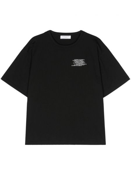 Raštuotas medvilninis marškinėliai Société Anonyme juoda