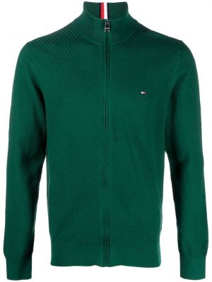 Bavlnená bunda na zips Tommy Hilfiger zelená