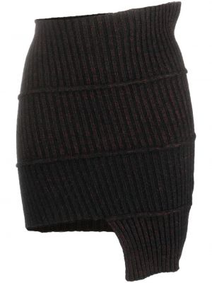 Fustă din bumbac tricotate asimetrică Mm6 Maison Margiela negru