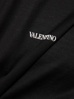 Bombažna majica Valentino črna