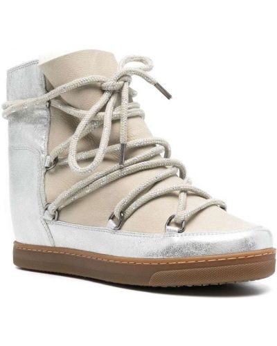 Leder ankle boots Isabel Marant silber