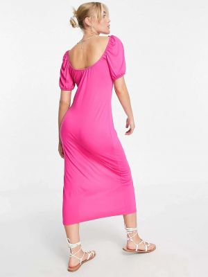 Платье с разрезом New Look розовый