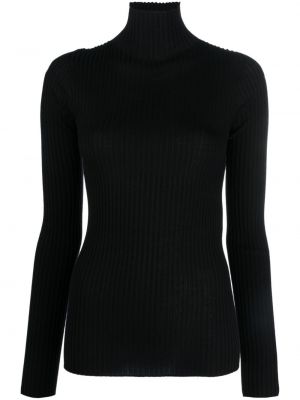 Копринен вълнен пуловер Jil Sander черно