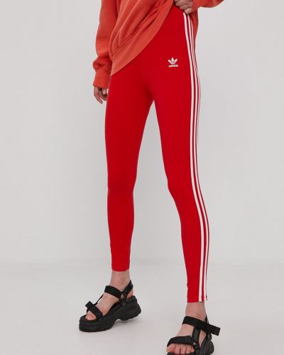 Legginsy Adidas Originals czerwone