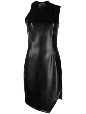 Usnjena midi obleka brez rokavov iz umetnega usnja Chiara Ferragni črna
