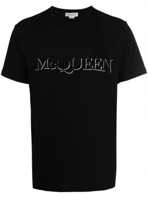Camiseta con bordado Alexander Mcqueen negro