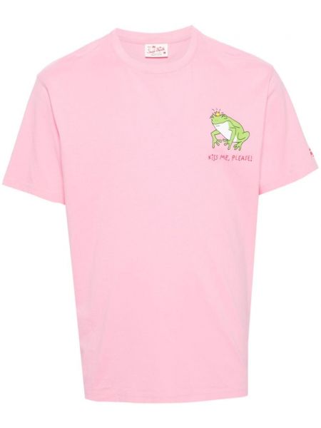 Kokvilnas t-krekls ar apdruku Mc2 Saint Barth rozā