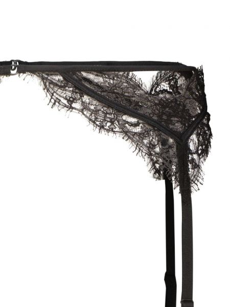 Krajkový hedvábný pásek Kiki De Montparnasse černý