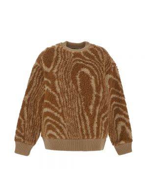 Sweter z okrągłym dekoltem Stella Mccartney brązowy
