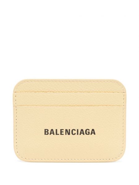 Kožená peňaženka Balenciaga žltá
