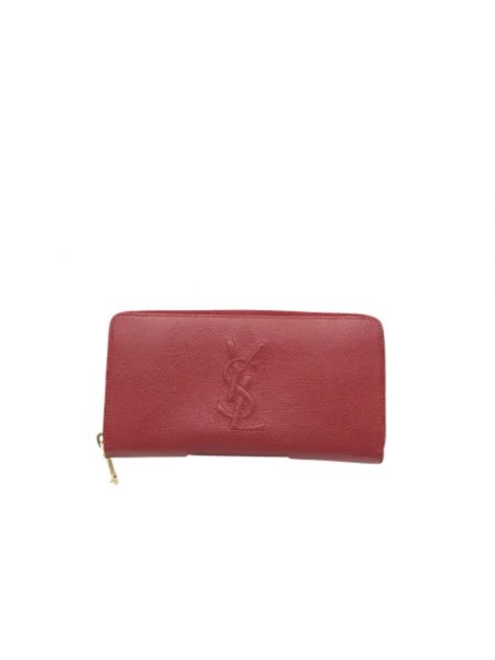 Portfel skórzany retro Yves Saint Laurent Vintage czerwony