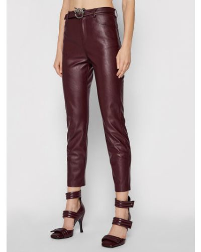 Pinko Műbőr nadrág Susan 15 1G16WU 7105 Bordó Skinny Fit