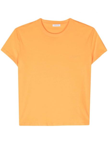 Koszulka bawełniana Patrizia Pepe pomarańczowa