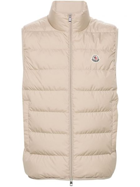 Aşağı kapitone yelek Moncler bej