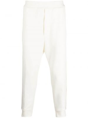 Pruhované teplákové nohavice s výšivkou Dsquared2 biela