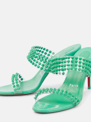 Кожени сандали Christian Louboutin зелено