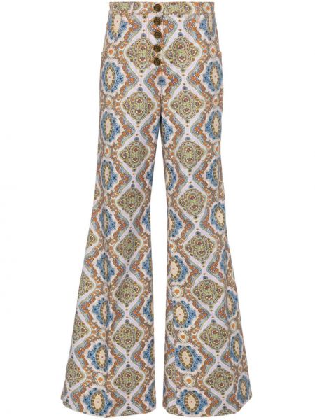 Zvonové džíny s vysokým pasem Etro fialové