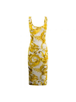 Sukienka midi Versace Jeans Couture żółta