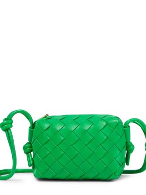 Bőr bőr crossbody táska Bottega Veneta zöld