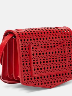 Kožená crossbody kabelka Alaã¯a červená