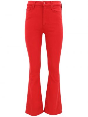 Bootcut džínsy s vysokým pásom Mother červená