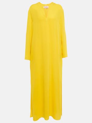 Jedwabna sukienka długa Valentino żółta