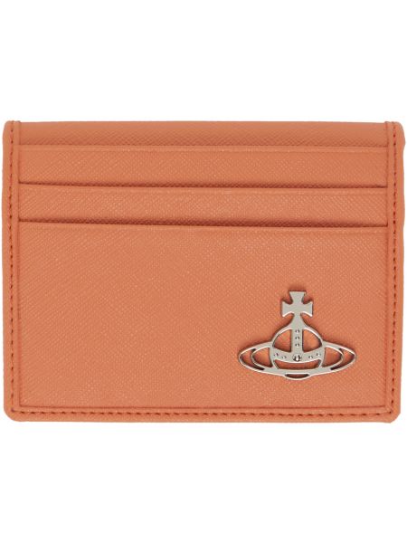 Кожаный кошелек Vivienne Westwood оранжевый
