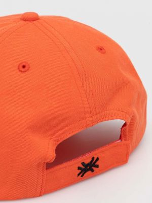 Șapcă din bumbac United Colors Of Benetton portocaliu