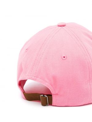 Raštuotas vienspalvis medvilninis kepurė su snapeliu Monochrome rožinė