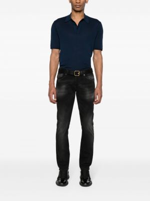 Skinny džíny s nízkým pasem Dondup černé