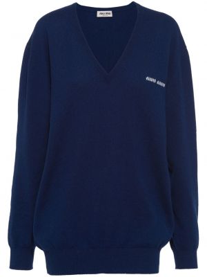 Džemper od kašmira Miu Miu plava
