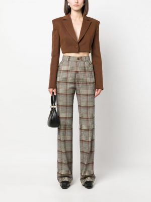 Kostkované rovné kalhoty Vivienne Westwood hnědé