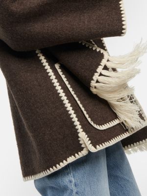 Giacca ricamata di lana Toteme marrone