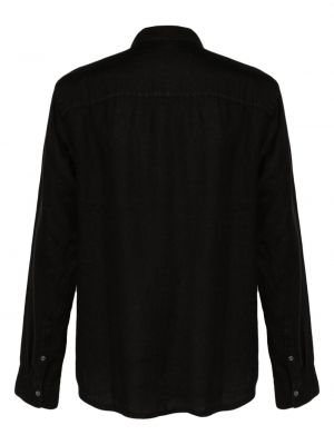 Lněná košile James Perse černá
