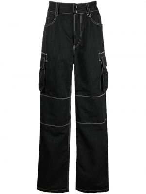 Карго панталони с висока талия Marine Serre черно