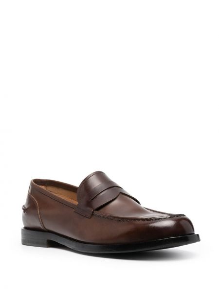 Slip-on nahast loafer-kingad Alberto Fasciani pruun