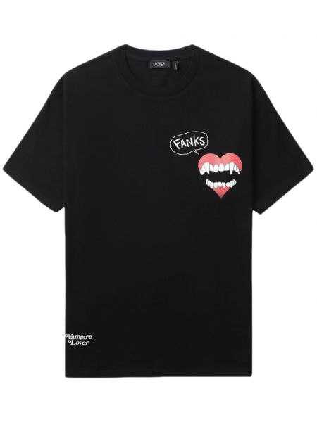 Kokvilnas t-krekls ar apdruku Five Cm melns