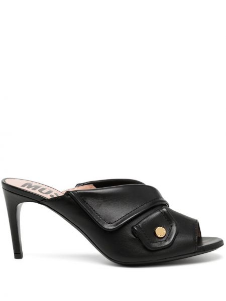 Papuci tip mules din piele Moschino
