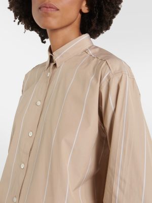 Pruhovaná bavlněná košile Totême béžová