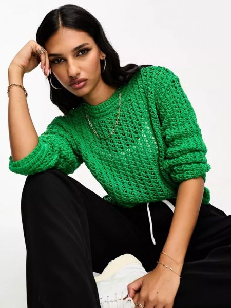 Пуловер с длинным рукавом Mango зеленый