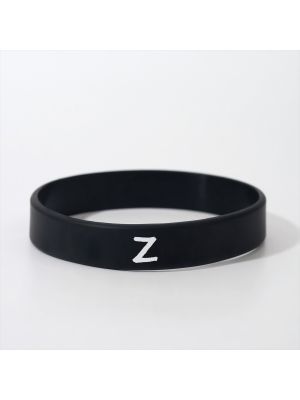 Силиконовый браслет с символикой z, черно-белый, 20 см