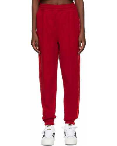 Spodnie bawełniane Adidas X Ivy Park, czerwony