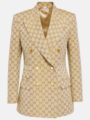 Žakárové bavlněné lněné sako Gucci