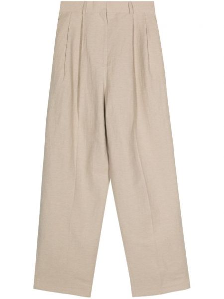 Hose mit plisseefalten Toteme beige