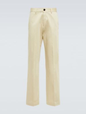 Pantaloni chino di cotone Ami Paris bianco