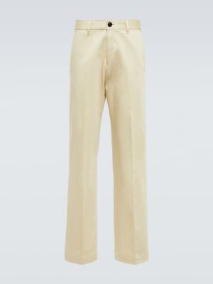 Pantalones chinos de algodón Ami Paris blanco