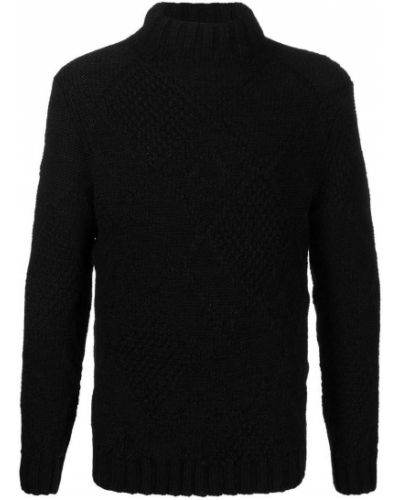 Jersey de punto de cuello vuelto de tela jersey Daniele Alessandrini negro