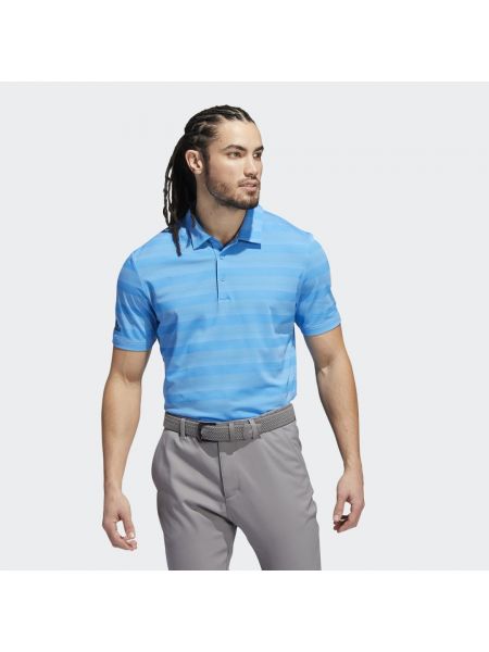 Polo w paski Adidas niebieskie