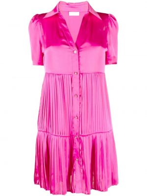 Плисирана вечерна рокля с v-образно деколте Liu Jo розово