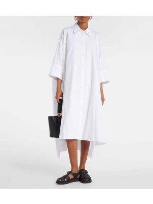 Βαμβακερή μίντι φόρεμα Joseph λευκό